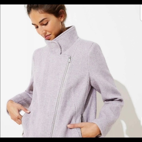 LOFT Herringbone Moto coat XL - Picture 2 of 6